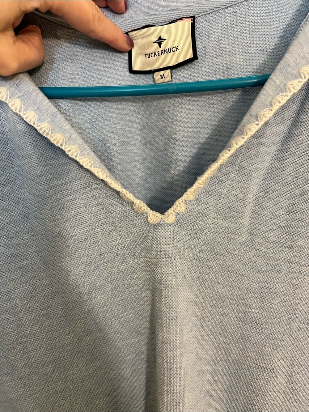Tuckernuck Pique Melissa Maxi dress| Embroidered |Polo |blue |size: M - Picture 4 of 4
